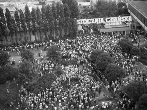 Strajk w Stoczni Gdańskiej (1980 r.) (fot. T. Michalak)

